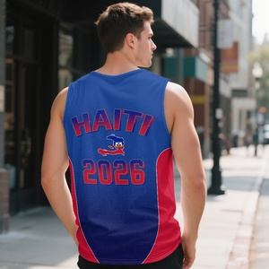Maglia da Calcio Senza Maniche Traspirante per Tifosi della Federazione di Calcio di Haiti 2026WC - Let's Go Haiti - Product Image 2