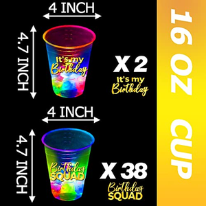 Vasos Luminosos Personalizables con Logotipo para Fiestas, 16 oz, Vasos Coloridos, Artículos de Fiesta, Vasos con Luz Intermitente de Neón para Bares, Clubes y Fiestas Nocturnas - Product Image 2