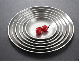 Plato de Acero Inoxidable 304 Extra Grueso Estilo Coreano, Plato para Barbacoa, Plato para Frutas, Apto para Restaurantes y Hoteles - Product Image 2