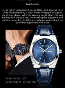 Orologio da <span class=keywords><strong>uomo</strong></span> di lusso di fascia alta con quadrante in vetro, impermeabile, luminoso, con luce notturna, <span class=keywords><strong>cinturino</strong></span> in <span class=keywords><strong>pelle</strong></span> al quarzo, casual, da lavoro - Product Image 5