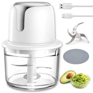Electric Cordless Battery-Powered Garlic Mincer Onion Cutter for Household & Car Use 4 Blades Easy Operation Food Processor - Product Image 1