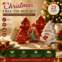 Coffret Cadeau de Noël Recyclable en Métal en Forme de Sapin pour Bonbons, Gâteaux, Chocolats – Vente en Gros
