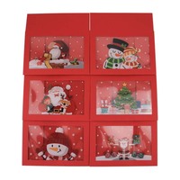 Nouvelle boîte-cadeau de Noël avec poignée fenêtre transparente affichant des bonbons au four et des biscuits boîte de nourriture à emporter de Noël rouge