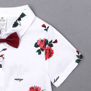Ensemble chemise et short à fleurs d'été pour enfants, bébés et tout-petits, vêtements imprimés pour garçons - Product Image 5