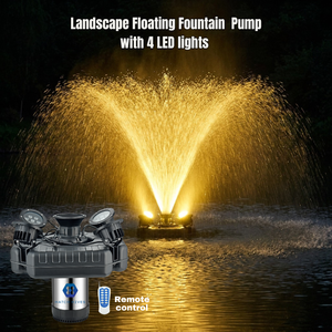 2025 nouveau produit aquaculture Machine aérateurs 4 LED lumières fontaine flottante pompe d'éclaboussure d'eau pour étang extérieur lac - Product Image 1