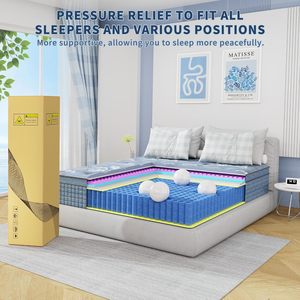 Colchón en Caja en Oferta, Protector <span class=keywords><strong>de</strong></span> Colchón 3D, <span class=keywords><strong>Precio</strong></span> Económico, <span class=keywords><strong>Espuma</strong></span> Viscoelástica y Resorte Interno Híbrido, Sensación Media - Colchón Individual - Product Image 5