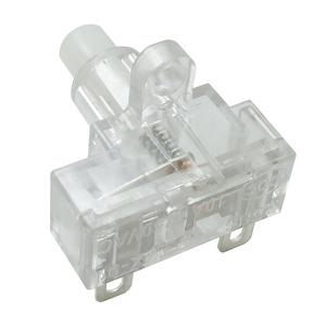 คุณภาพสูง 2 PIN PUSH ปุ่มสวิทช์ล็อคตัวเองได้สีโปร่งใส 19/24 มม.สำหรับซ็อกเก็ตขยาย 10A/16A 250V - Product Image 2