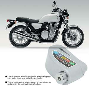 Metallo impermeabile antifurto disco freno allarme disco serratura ruota freno a disco serratura moto biciclette Scooter <span class=keywords><strong>bici</strong></span> pezzi di ricambio - Product Image 5