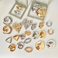 Broches simples en acier inoxydable, broche géométrique brillante en forme de feuille, nouvelle conception, accessoires pour femmes et hommes