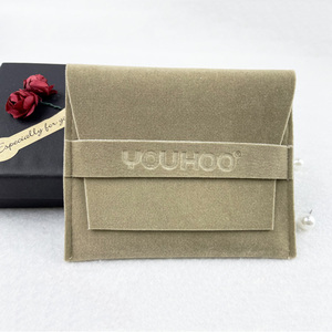 Luxury Custom Printed logo Velvet Jewelry Bag <b>Gift</b> Pouch Bag Mini Faux Suede <b>Envelope</b> Jewelry Packaging Pouch for Jewelry - Product Image 6