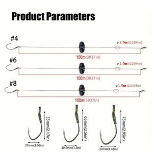 Nouvel ensemble de matériel de pêche au poisson-chat avec cloche, trois tailles, 4 #   6 #   8 #   Hameçons pour la pêche en eau douce en fond de mer - Product Image 4