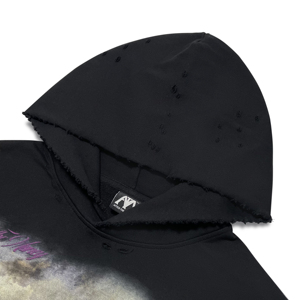 Sudadera con capucha de estilo urbano de gran tamaño, personalizada al por mayor, OEM ODM, con estampado de río morado y texto en las mangas para hombre - Product Image 6