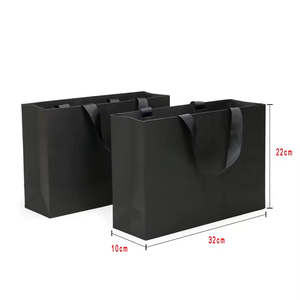 Bolsa de Compras Negra Portátil de Papel Kraft, Lista para Enviar, Precio Económico, Proveedor de Yiwu, Fabricantes Chinos - Product Image 2