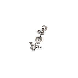 Pendentif et breloque en argent S925, perle de 6,5 à 7 mm, accessoires de bricolage, ange féminin, cache-cernes avec support inférieur 617 - Product Image 3