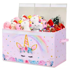 Grande boîte à jouets pliable pour enfants, organisateur de rangement, Cubes organisateur pliable grande boîte de rangement de jouets et bacs avec couvercle