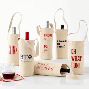 Bolsa de Lona Resistente para Botellas de Vino, Porta Botellas de Vino de Lona Lisa con Logotipo Personalizado - Product Image 1