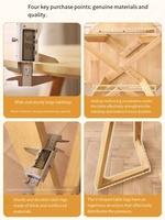 Ensemble de table à manger ronde moderne en bois massif naturel avec 4 chaises pour petit espace, maison, hôtel