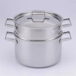 Pengukus Pemasak Pasta Stainless Steel Dipoles Cermin Penuh