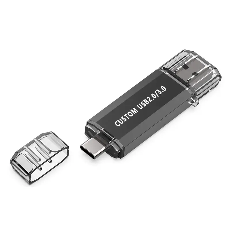 Wholesale Otg 2 In 1 Usb Memoris 4Gb 8Gb 16Gb 32Gb 64Gb 128Gb Pendrive 3.0 Flash Disk 2.0 Type C Memory Custom Usb Flash Drive
