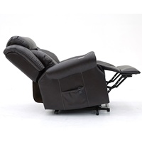 Geeksofa Chaise inclinable électrique en cuir avec cadre en bois Porte-gobelet Massage à chaleur pour personnes âgées handicapées
