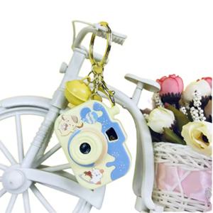 Porte-clés rond en métal tendance avec cristal en forme d'appareil photo et logo personnalisé en alliage de zinc pour clé, lampe ou cadeau - Product Image 6