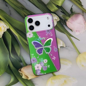 Funda Protectora para Teléfono con Diseño de Mariposa Holográfica, con Brillantina Floral y Pedrería, para <span class=keywords><strong>iPhone</strong></span> 17 Pro Max 16 15 14 13 12 11 <span class=keywords><strong>7</strong></span> 6 Samsung - Product Image 3