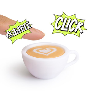 Cadeau promotionnel : Porte-clés anti-stress imprimé en 3D, bouton-pression pour café latte, pendentif - Product Image 2