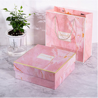 Carton ondulé avec impression de marbre personnalisé, rouge à lèvres, parfum, cadeau d'anniversaire, emballage de luxe, boîte-cadeau