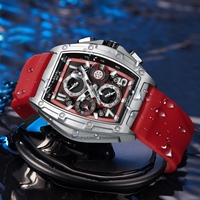 Montre à quartz LIGE 89110 LG89110 avec bracelet en silicone à boucle à crochet, marque masculine Relogio, montre pour homme étanche, phase lunaire, pour homme