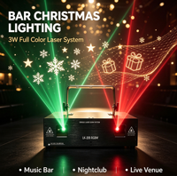 Projecteur d'animation à double tête 3W RGBW, faisceau laser, lumière DMX512, son actif, bar, club, KTV, fête de Noël, scène, IP33, aluminium
