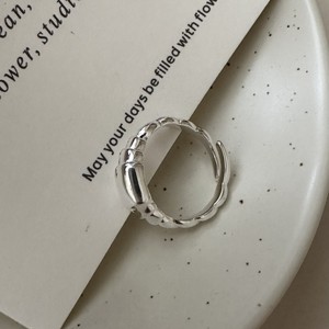 Bague ajustable en argent sterling 925 plaqué, forme croissant, diamant taille princesse, style rétro simple, tendance INS, texture version coréenne - Product Image 2