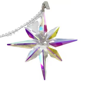 Adornos Colgantes de Cristal con Forma de Copos de Nieve de Colores Brillantes, Adornos Colgantes para Árbol de Navidad, Venta Caliente de Yuyang - Product Image 1