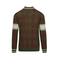 Pull tricoté vintage pour homme avec col rond et poignets côtelés, respirant, fourniture ODM, logo frontal