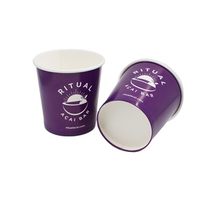 Chinese Factory Hot Sale Kraft Paper Ice Cream Bowl 150ml Tub with Lid 10oz Cup Ice Cream Paper Bowl 1-64oz