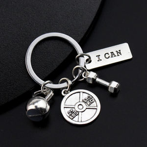 Porte-clés de sport avec messages encourageants, haltères et poids, pour la musculation, la gym et le <span class=keywords><strong>CrossFit</strong></span>, cadeaux pour homme - Product Image 1