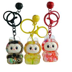 تيكتوك انفجارات حبات ملونة خروف ضوء إبداعي سلسلة مفاتيح بوليستر سلسلة زيت دمى زجاجة رمال دلاية صغيرة - Product Image 5