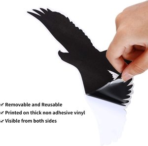 Autocollants <span class=keywords><strong>Anti</strong></span>- <span class=keywords><strong>Collision</strong></span> <span class=keywords><strong>pour</strong></span> fenêtre oiseau, décalcomanies <span class=keywords><strong>pour</strong></span> porte en verre, protège et préserve l'autocollant oiseau noir - Product Image 5