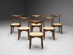 Six <span class=keywords><strong>chaises</strong></span> de salle à manger en chêne et en osier pour le salon, chaise de salle à manger en chêne, chaise en bois massif, dossier droit - Product Image 3