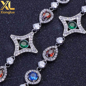 New Arrival Stainless Steel Colored Zircon 18K Gold Plated Hip Hop Jewelry Geometry Fashion Chain Link Bracelets - Product Image 5