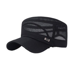 Wholesale Summer New Full <b>Net</b> Flat <b>Top</b> Sun Hat Outdoor Unisex Dress Mesh Camp Hat Sports Cap 100% Polyester Sporty - Product Image 1