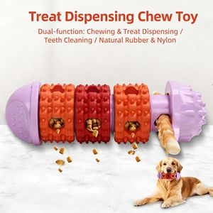 Distributeur de friandises pour chien écologique de luxe, jouet à mâcher, nettoyage des dents, résistant aux morsures, en nylon et caoutchouc, distributeur de friandises interactif - Product Image 2