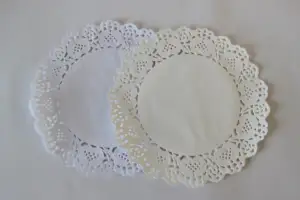 Tapetes descartáveis de papel Doilies para bolos, retângulo branco, quadrado, papel de renda, descartáveis