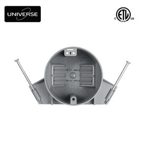 米国規格ETL 1ギャングPVC丸型天井電気ボックス18立方インチ新規工事用ジャンクションボックス（固定釘付き）エンクロージャボックスコンセントボックス - Product Image 1