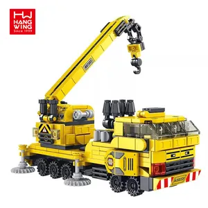 HW oyuncaklar mühendislik vinçler blok Toys12 In 1 yapı çocuk oyuncak iş makinesi DAMPERLİ KAMYON Diy montaj araba Bloques blokları