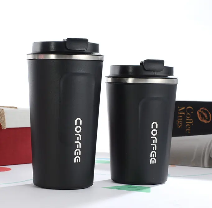 Tasse à café double paroi 350/500ml, logo personnalisé, en acier inoxydable 18/8, tasse à café, avec couvercle fermé étanche, sans BPA