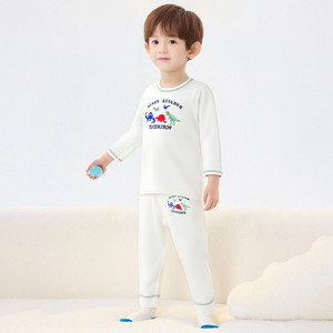 Nuovo Set di Biancheria Intima Termica per Bambini, Abbigliamento Autunno-Inverno per Ragazzi, <span class=keywords><strong>Pigiama</strong></span> in Puro Cotone <span class=keywords><strong>con</strong></span> Stampa di <span class=keywords><strong>Dinosauri</strong></span> a Maniche Lunghe - Product Image 4