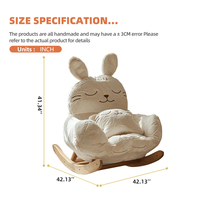 Fauteuil à bascule créatif en forme de lapin, design animal unique, fauteuil de nurserie en peluche douce, chaise à bascule rembourrée confortable