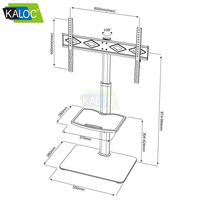 Support TV sur pied ZENO, support vertical haut pour écran plat de 32 à 65 pouces, réglage en hauteur, charge maximale 40 kg/88 lb