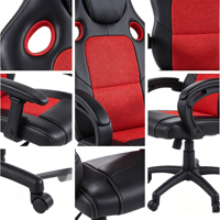 Chaise de jeu en cuir PU, design ergonomique robuste, fonction musicale, chaise de salon pour ordinateur, chaise de jeu