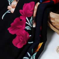 Tissu en dentelle 100 % viscose rayonne, anti-boulochage, poids moyen, imprimé réactif à motifs floraux, style uni, pour usine de confection – En stock